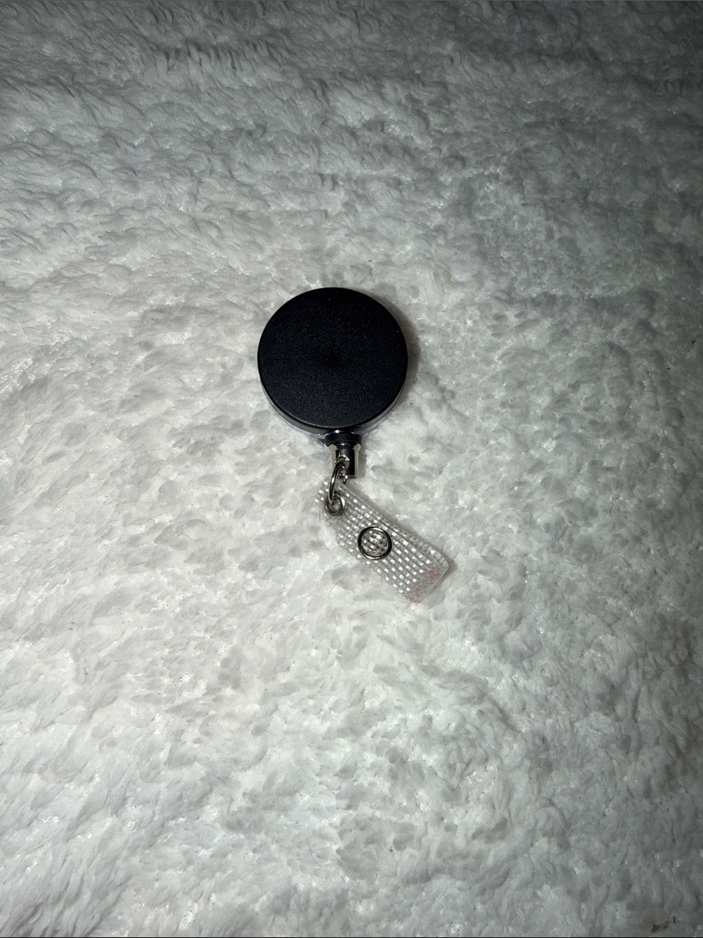 Black Retractable Badge Reel with Clear Strap - Unbranded
